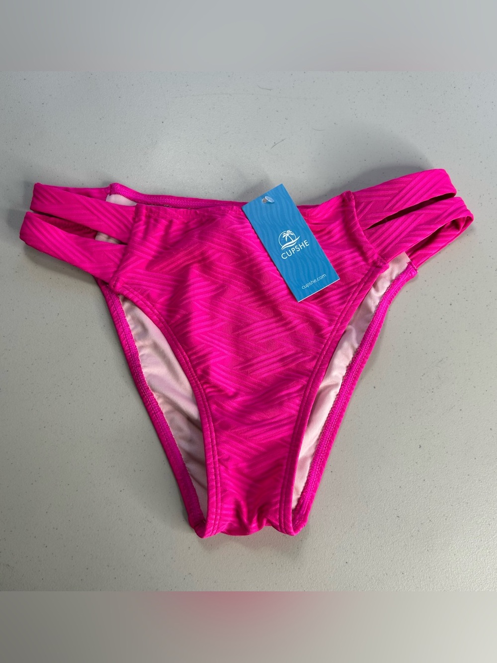 Cupshe Bikini Bottom Small Pink Textured New